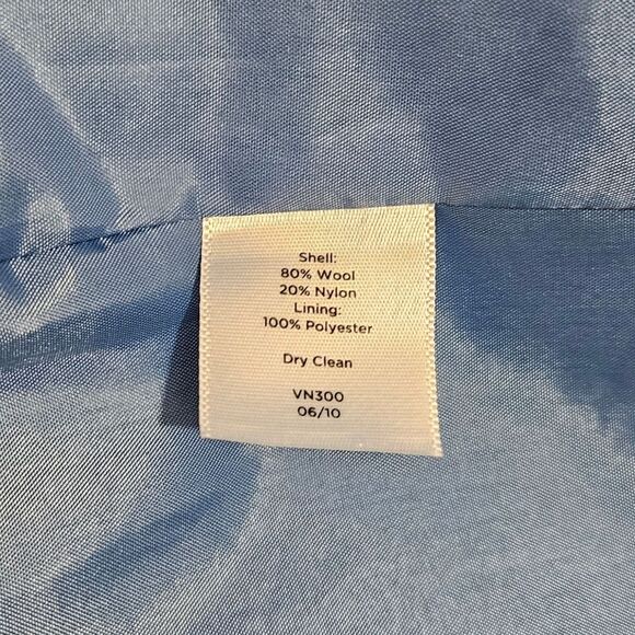 Talbots Blue Triple Button OVERSIZED Wool Blend Pea Coat womens size 16 PETITE - Picture 7 of 8